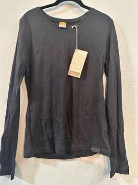 ONNO Bamboo Long Sleeve Top Charcoal Gray Soft Eco Tee Size S